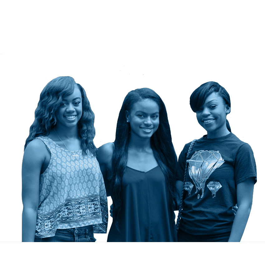 3 female students smiling
