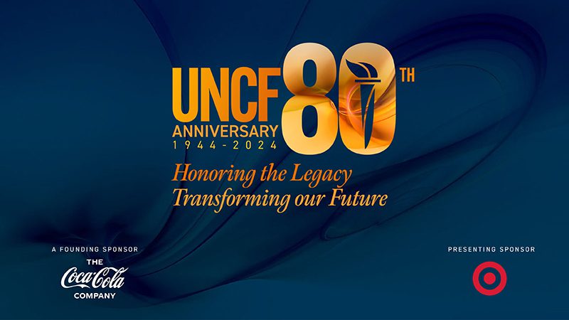 UNCF 80th Anniversary logo featuring Target and Coca Cola
