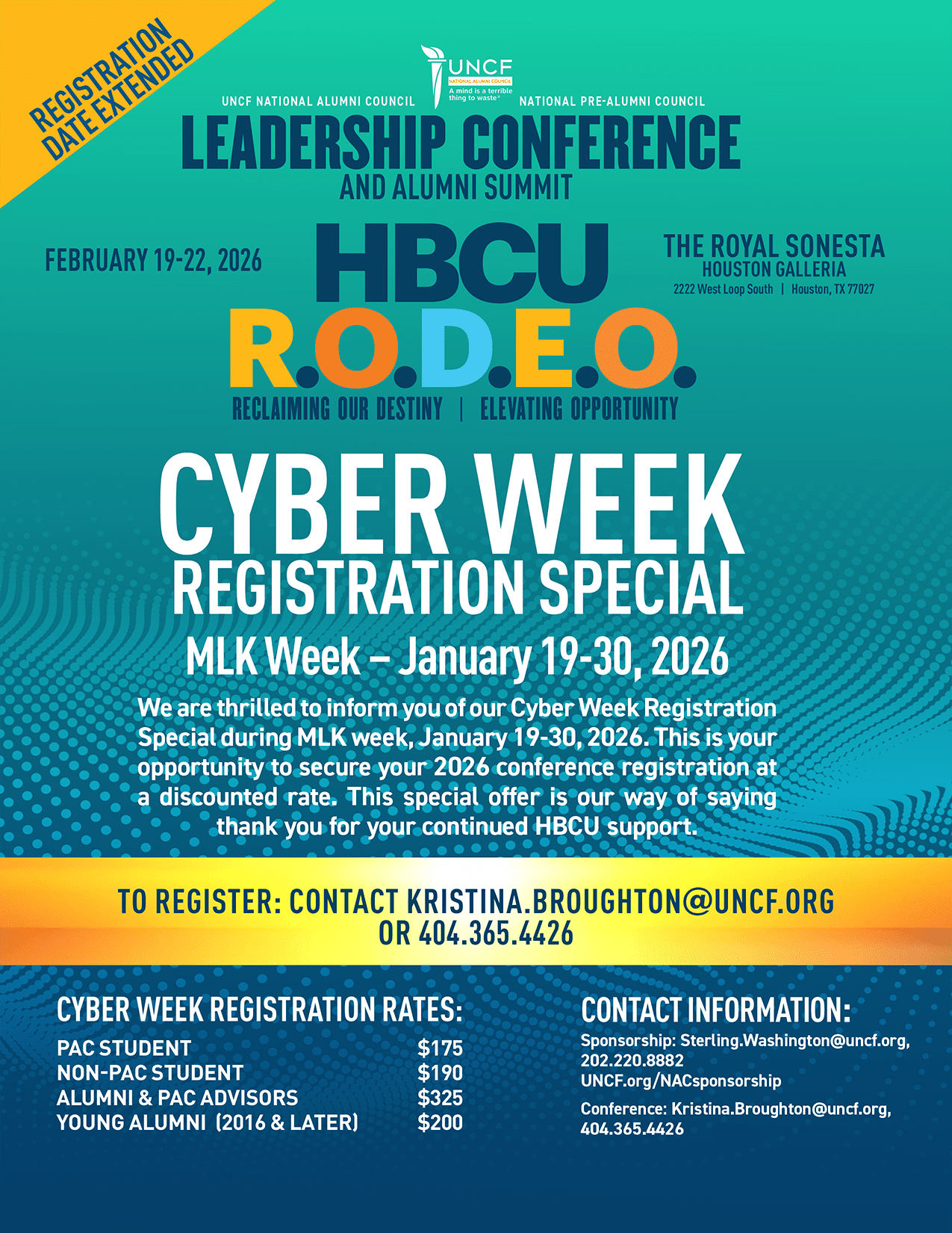 Promotional flyer for HBCU RODEO Cyber Week