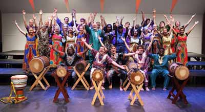 Group shot of Anderson University West African Ensemble