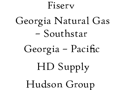 Listed sponsors: Fiserv, Georgia Natural -Southstar, Georgia- Pacific, HD Supply, Hudson Group