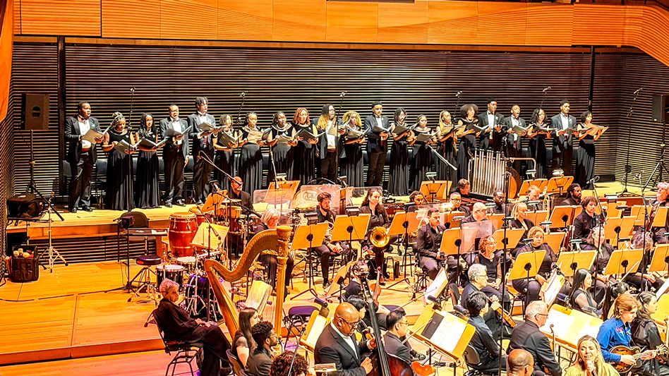 The Golden Voices Choir performing onstage