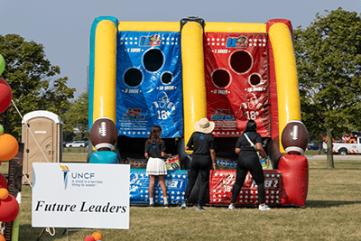 event guests playing football fair game
