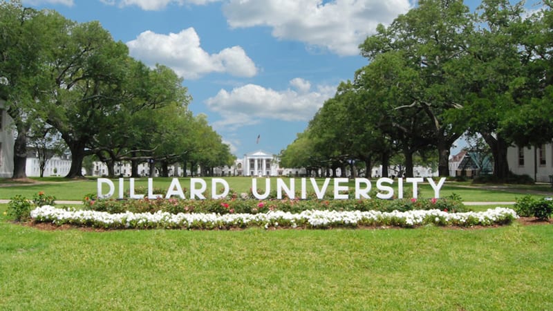 Dillard University campus front signage
