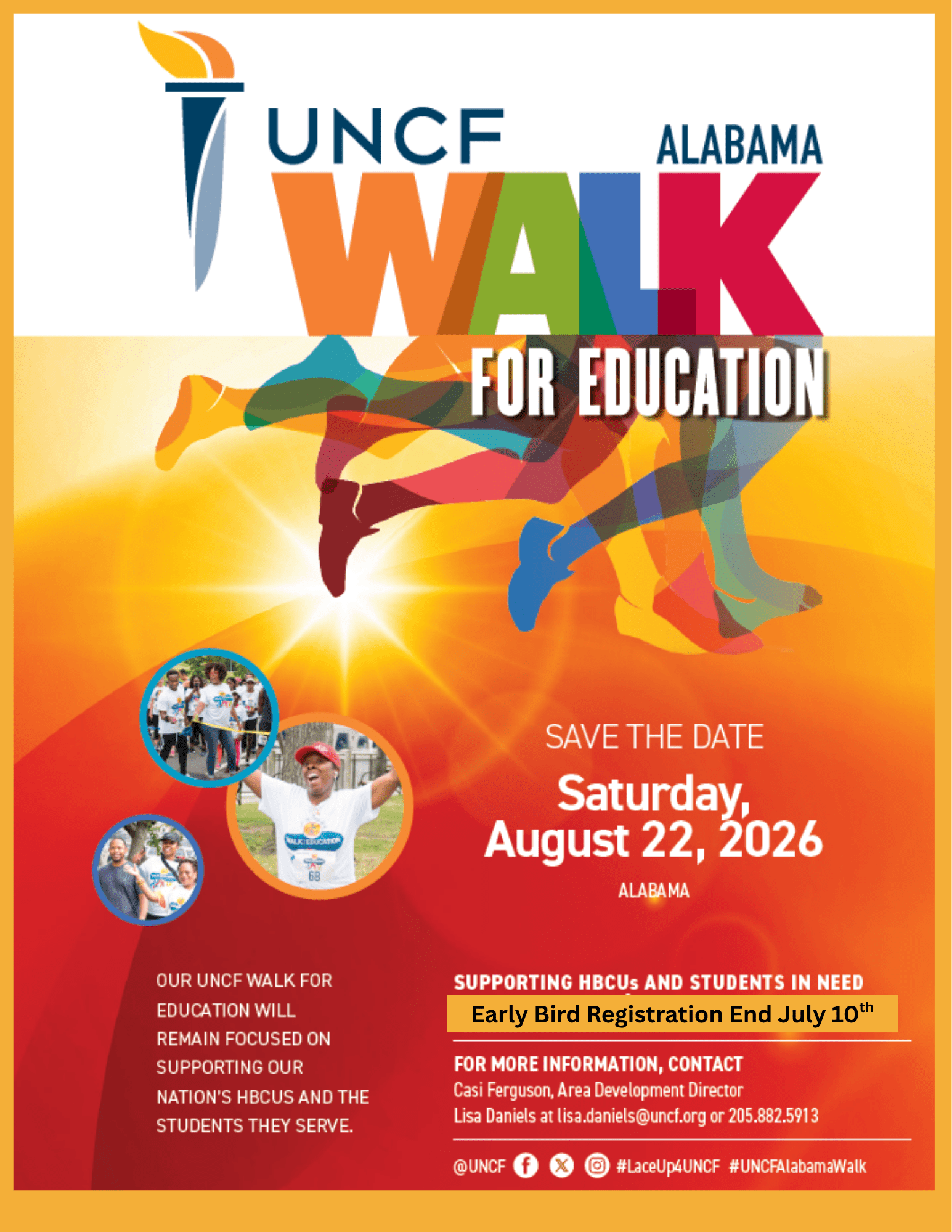 Save the date|2026 Birmingham Walk for Education | August 22,2026
