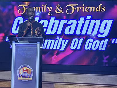 A presenter onstage at UNCF Sunday 2026