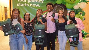 A group of students selected by the Fidelity Scholars program