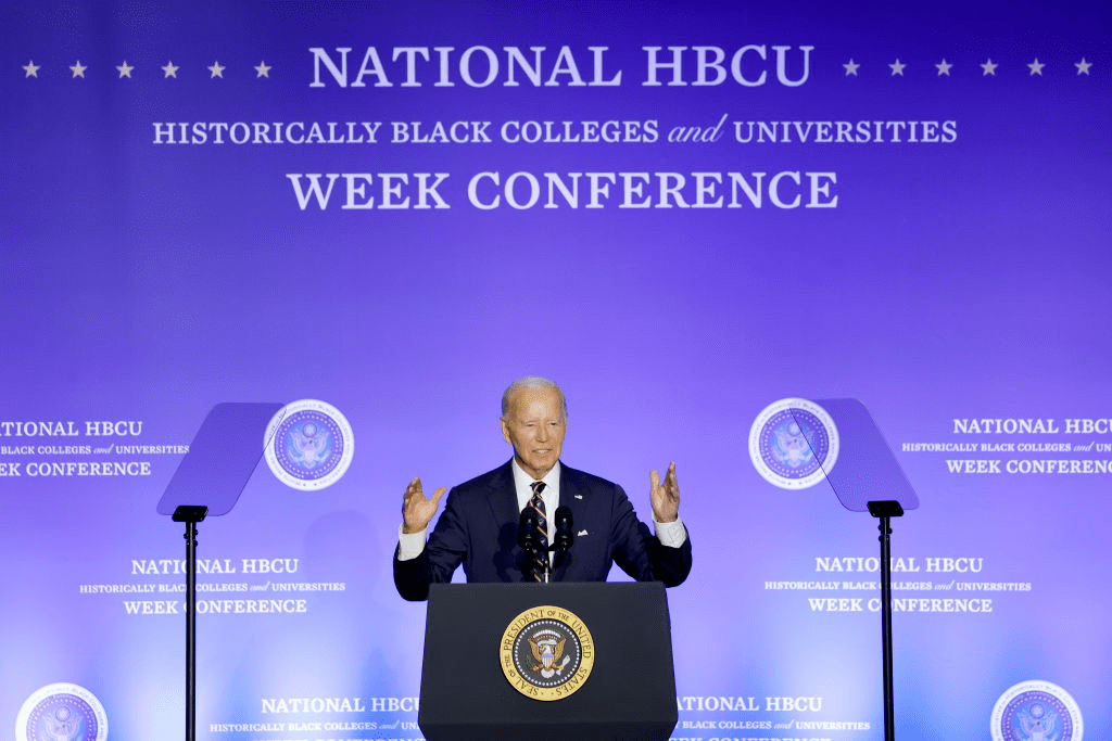 Former U.S. President Joe Biden speaks at the 2024 National Historically Black Colleges and Universities (HBCU) Week Conference on Sept. 16, 2024, in Philadelphia, PA.