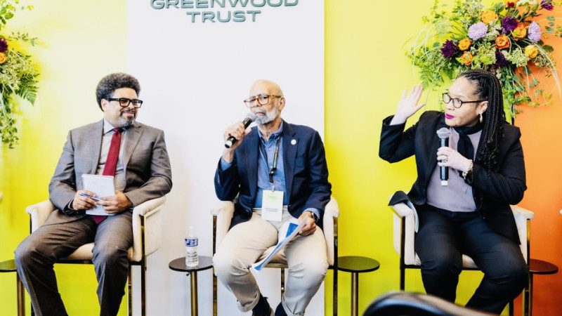 Dr. Michael L. Lomax, president and CEO, UNCF, discussed the legacy of Black Wall Street with members of the Greenwood Trust, which aims to advance economic recovery and address disparities stemming from the 1921 Tulsa Race Massacre.