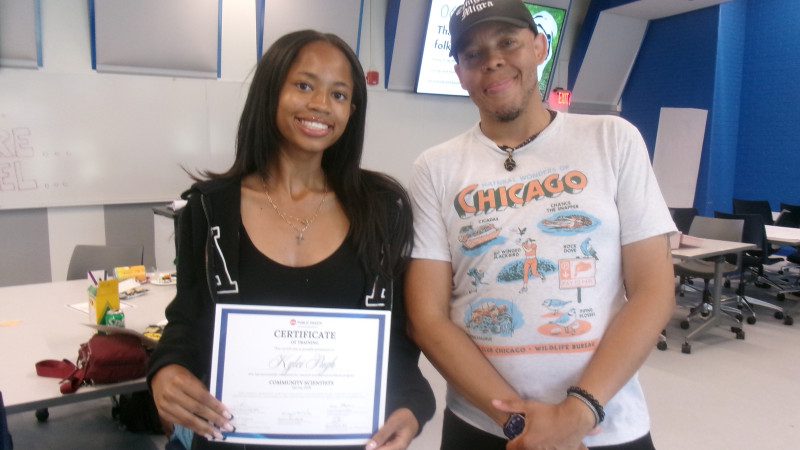 This summer, Pugh received a certificate of training for serving as a community scientist.