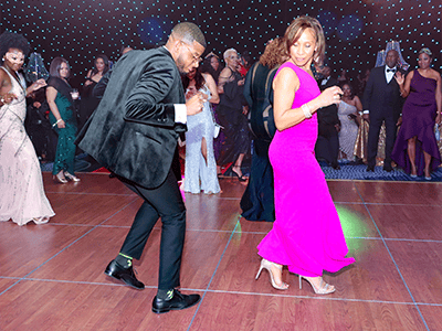 Event attendees dancing