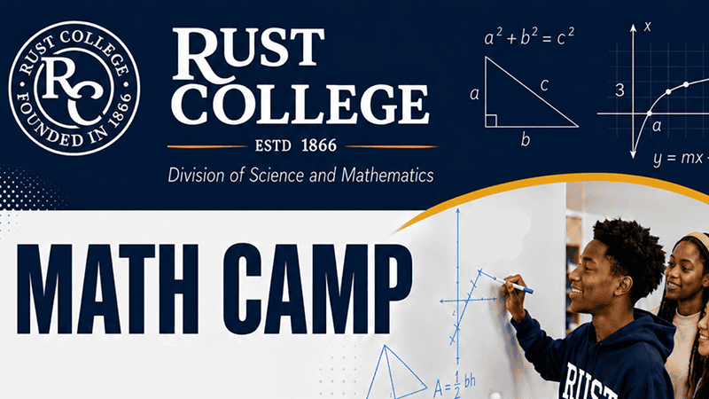 Rust College math camp banner
