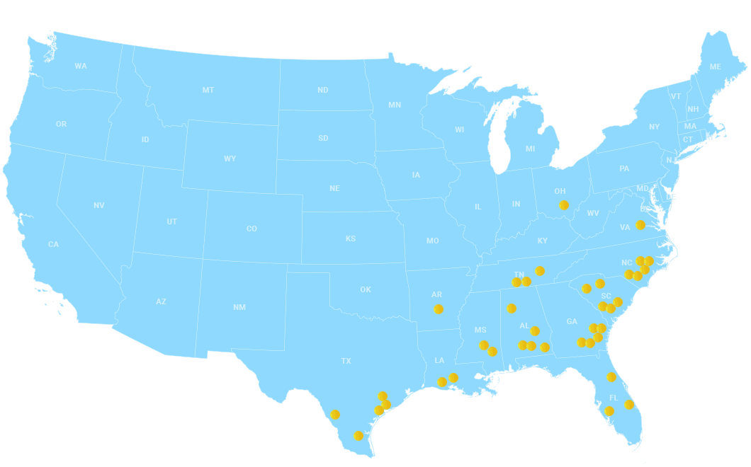 Map of UNCF Member Colleges