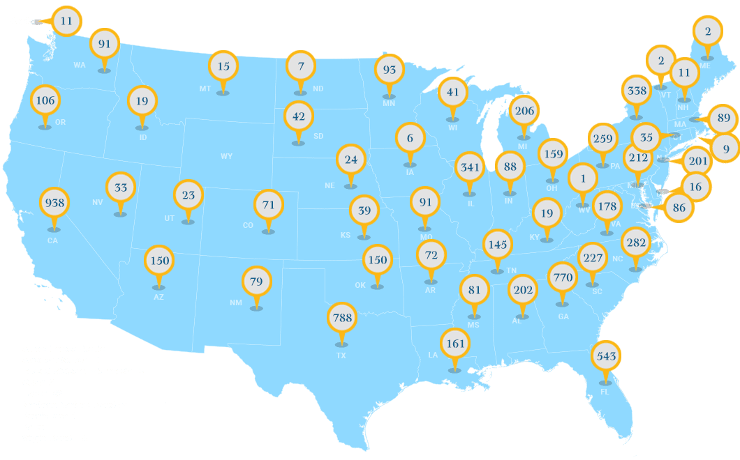 Map of Scholarships