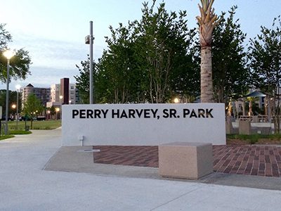 photo of entrance to Perry Harvey Sr. Park