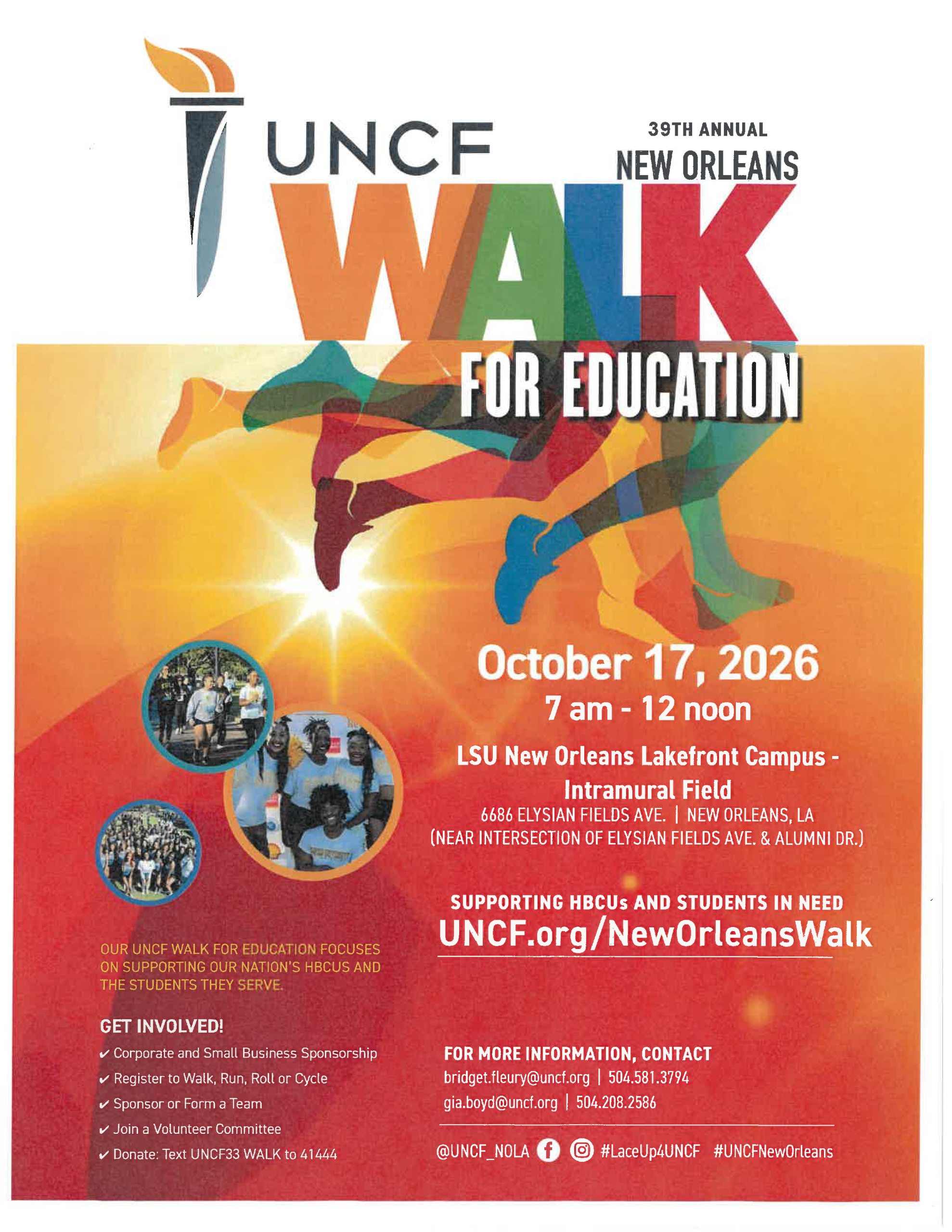 39th UNCF Walk for Education – New Orleans Save The Date