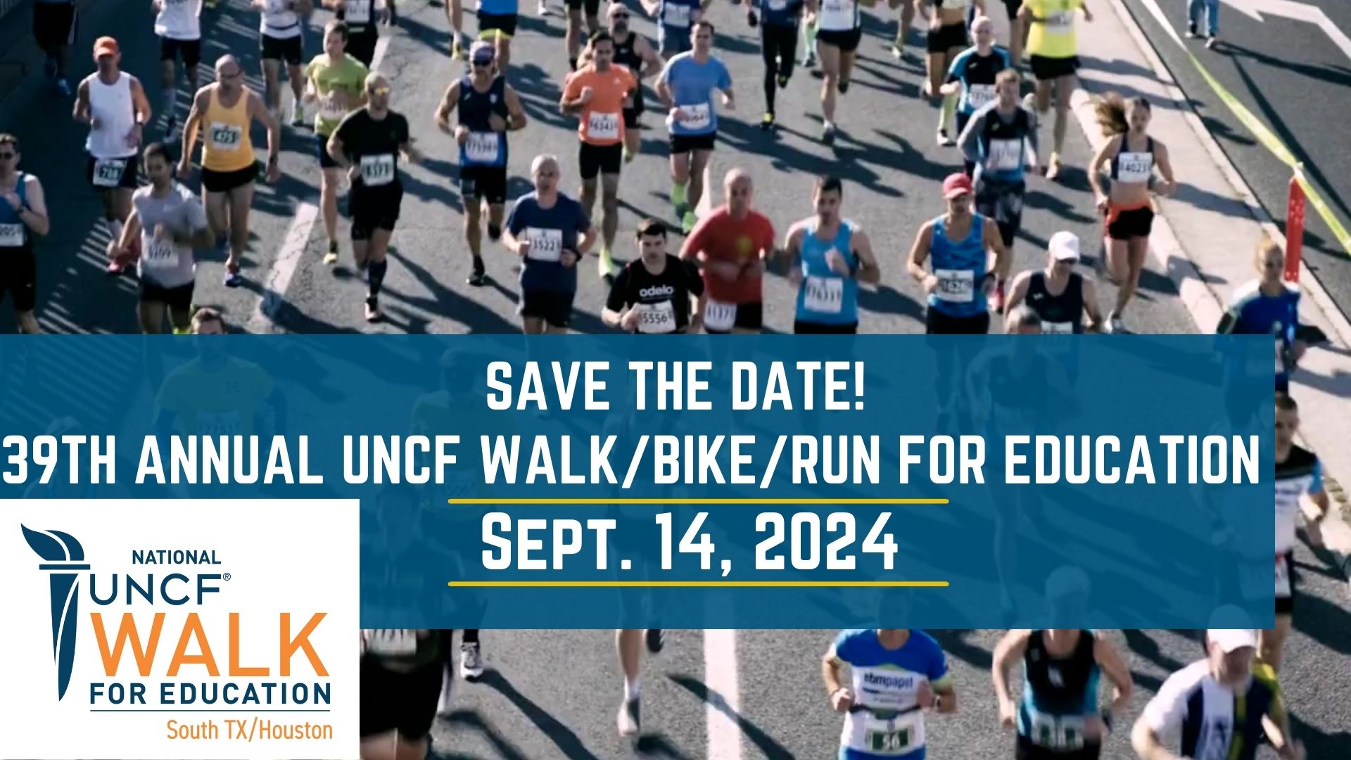 Save the Date | 30th Annual UNCF Walk/Bike/Run for education | Sept 14, 2024