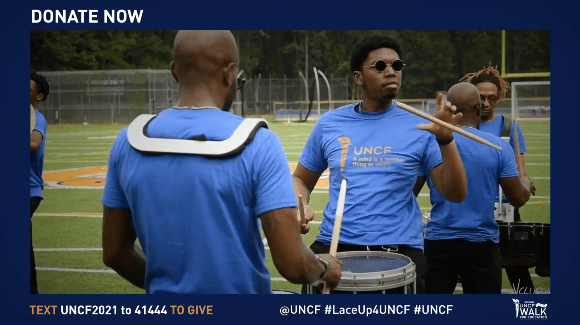 Marching Band in UNCF T-Shirts