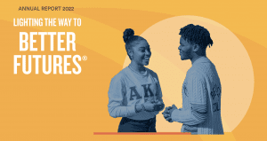 Hero banner for the UNCF fiscal year 22 annual report