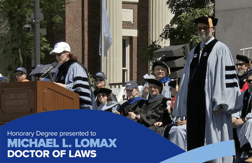 Dr. Michael L. Lomax, president and CEO, UNCF, received an honorary degree from his alma mater Columbia University on May 20 "for his life spent fighting for equity in access to educational opportunities." Photo from Columbia University Commencement webcast.