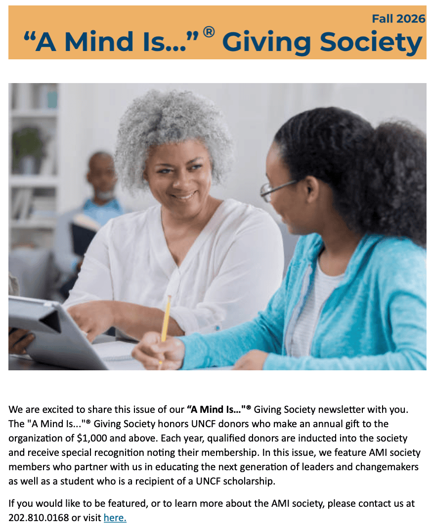 UNCF AMI Newsletter 2026 Cover