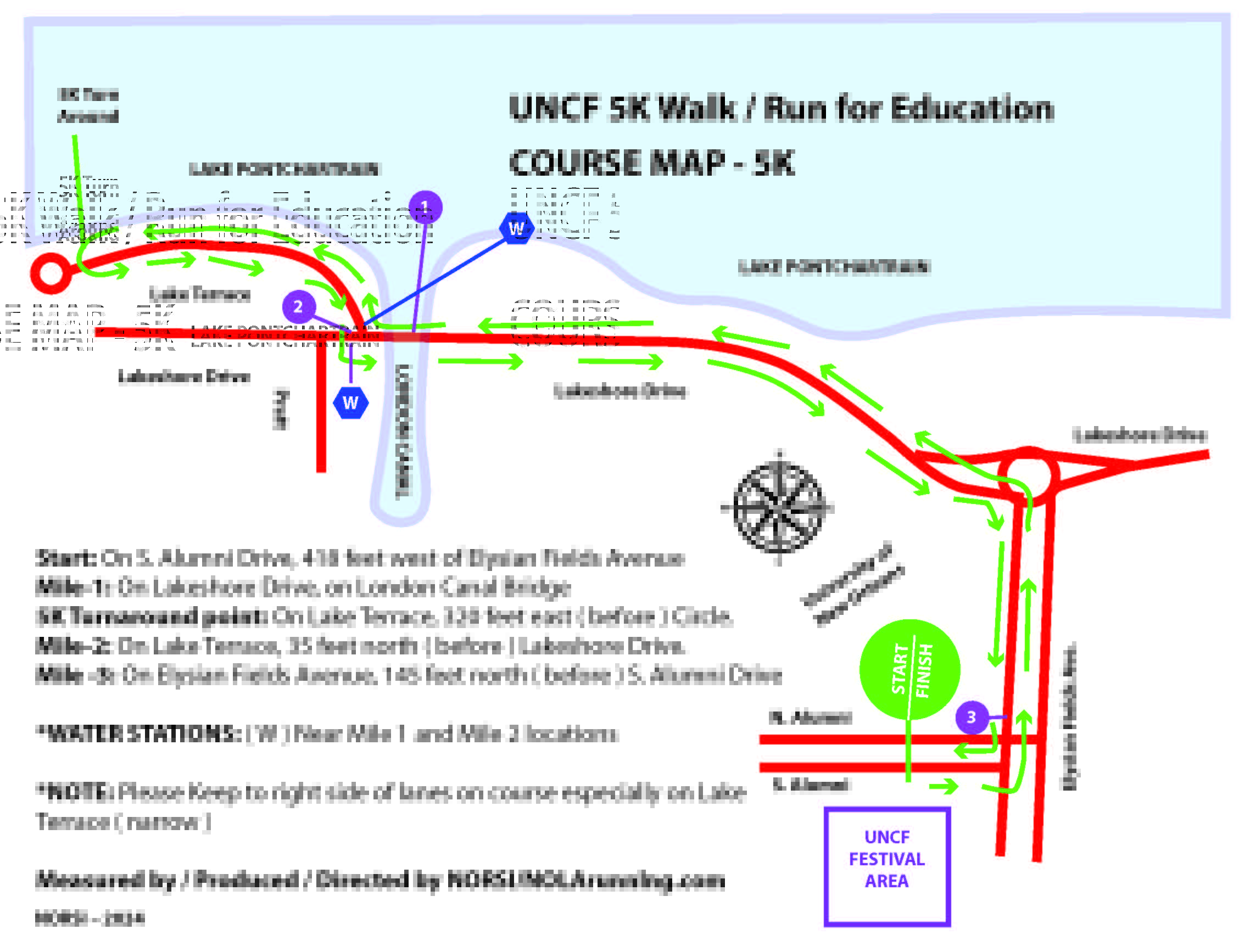 UNCF 5K Lakefront Route