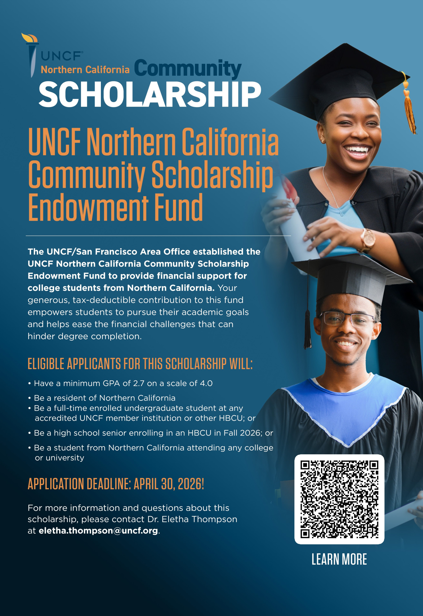 Northern California Community Scholarship flyer