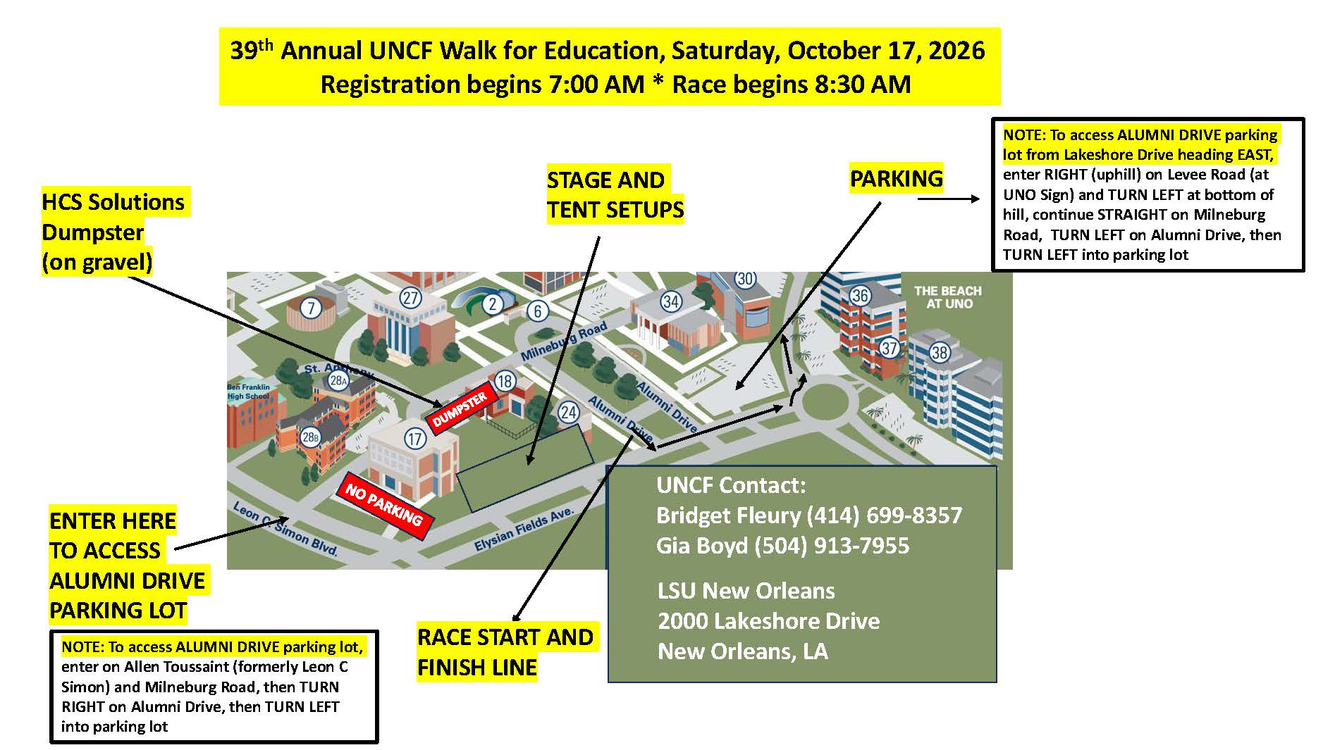 UNCF UNO FIELD MAP UNCF WALK FOR EDUCATION