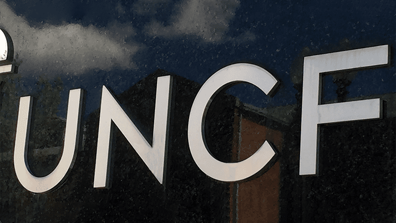 UNCF logo sign on building