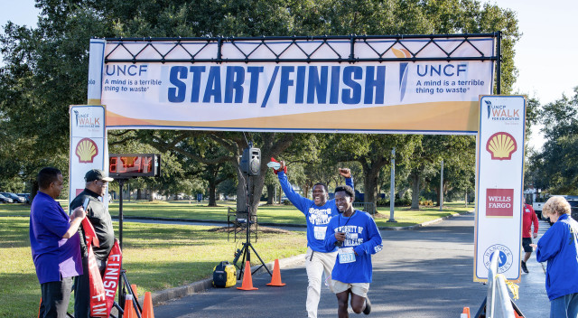 University of Louisiana students race to the finish line at UNCF’s Walk for Education in New Orleans, LA.