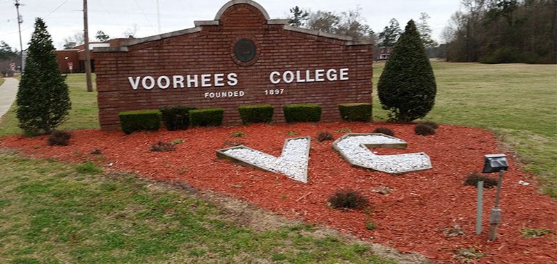 Voorhees College sign