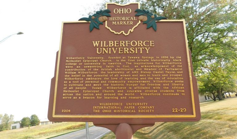 Ohio Historical Marker on Wilberforce University’s campus. Photo from Wilberforce University.