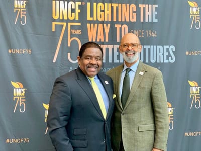 UNCF President Dr. Michael Lomax and Dr. Billy Hawkins, president of the oldest HBCU in Alabama, Talladega College