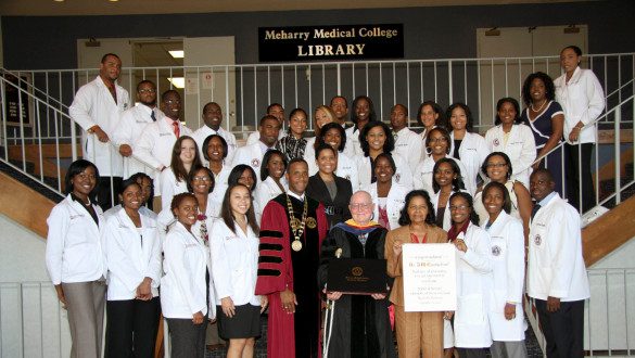 Xavier Students in front of Meharry Medical College Library