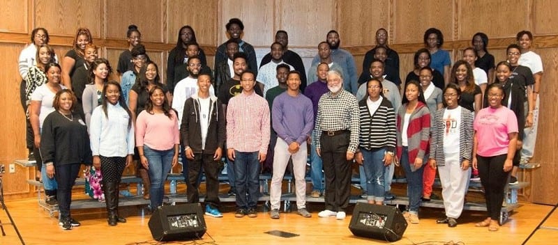 Large group shot of Wiley College choir
