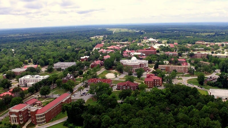Tuskegee University campus aerial shot