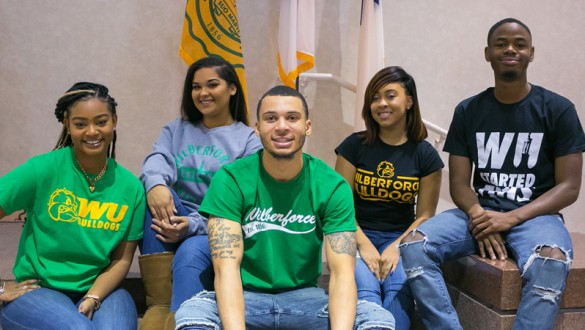 Group shot of 5 Wilberforce University students