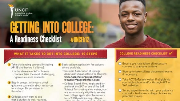 banner image of getting into college checklist one-pager