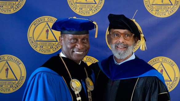 President Staggers with UNCF President and CEO Dr. Michael Lomax.