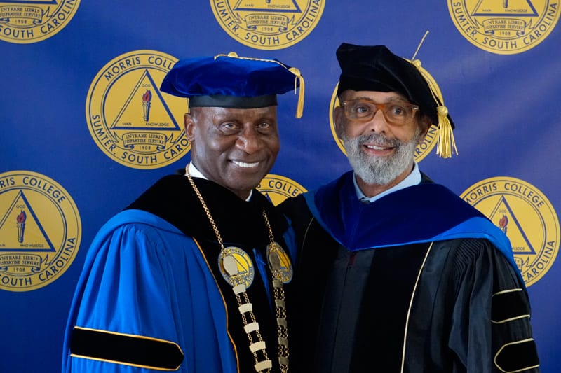 President Staggers with UNCF President and CEO Dr. Michael Lomax.