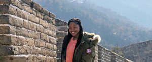 Clark Atlanta Student at the Great Wall of China
