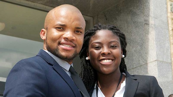 Two college students attending UNCF student leadership conference