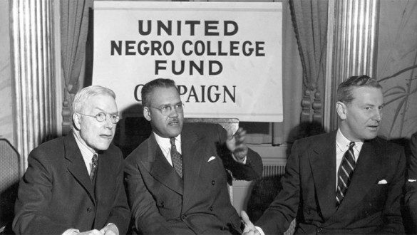 Rockefeller, Patterson and Hoving at early UNCF meeting