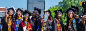 8 Virginia Union University Graduating women celebrating