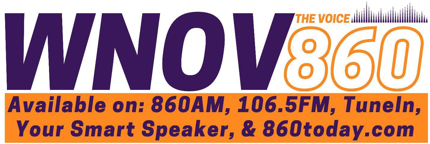 WNOV 860 The Voice Radio Station logo